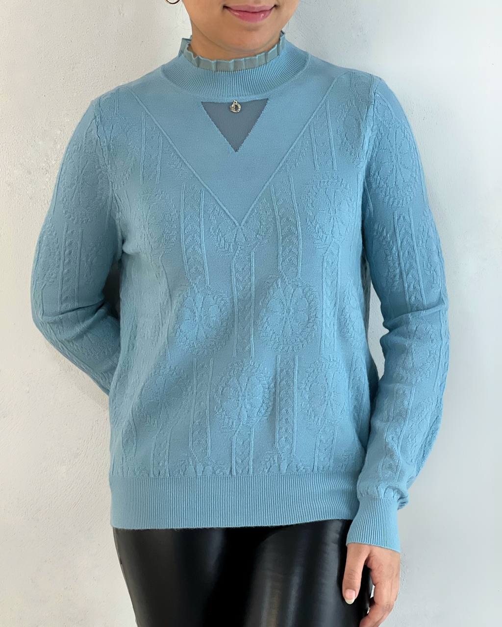 پلیور بافت یقه چین 5 رنگ کد 5164