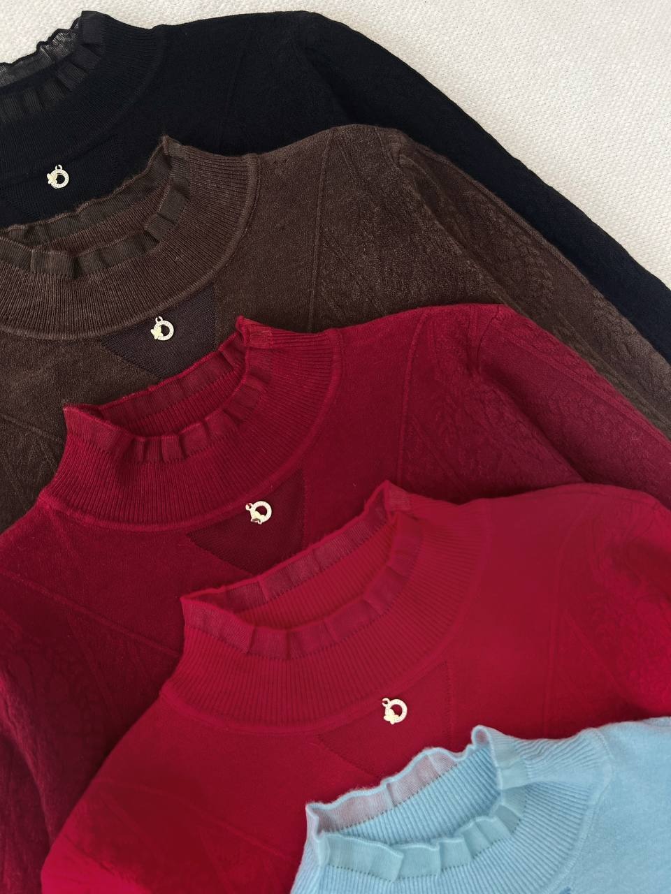 پلیور بافت یقه چین 5 رنگ کد 5164