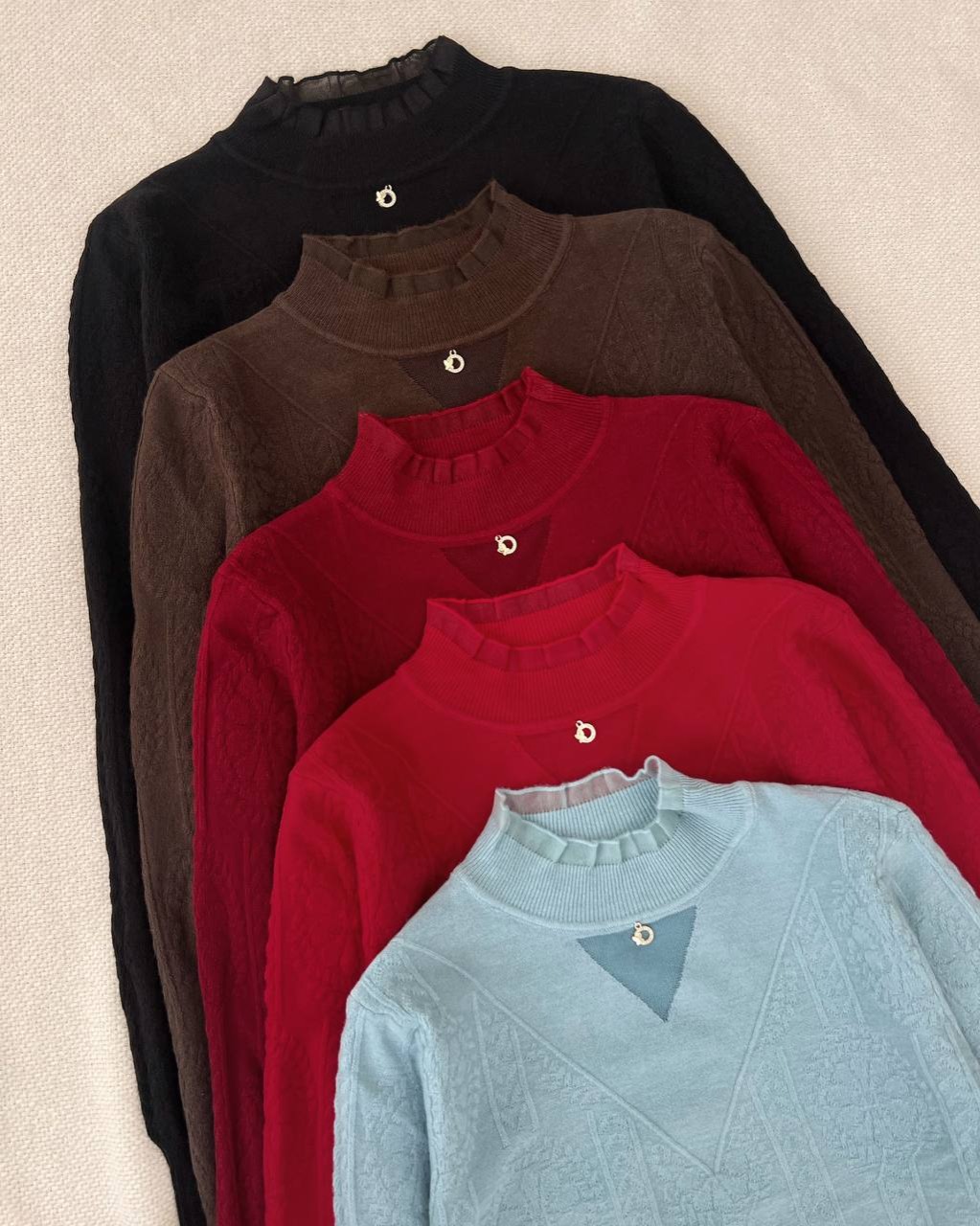 پلیور بافت یقه چین 5 رنگ کد 5164