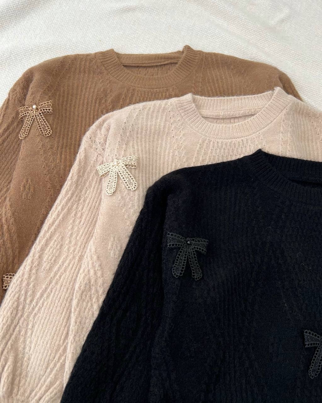 پلیور بافت گل برجسته پاپیون کد 5165