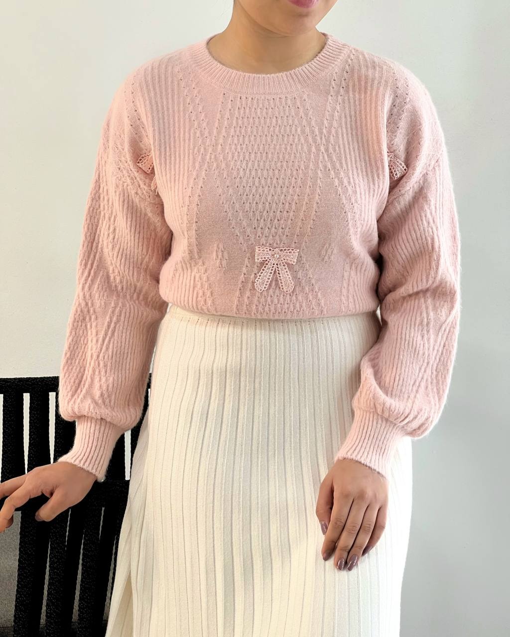 پلیور بافت گل برجسته پاپیون کد 5165