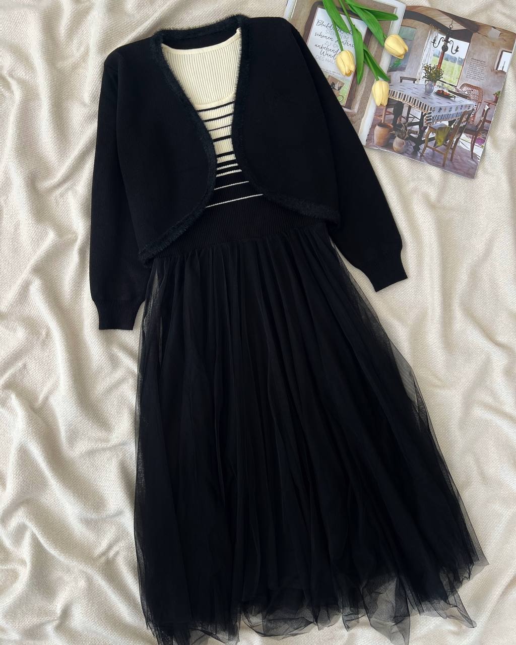 ست سارافون و کت بافت کد 5166