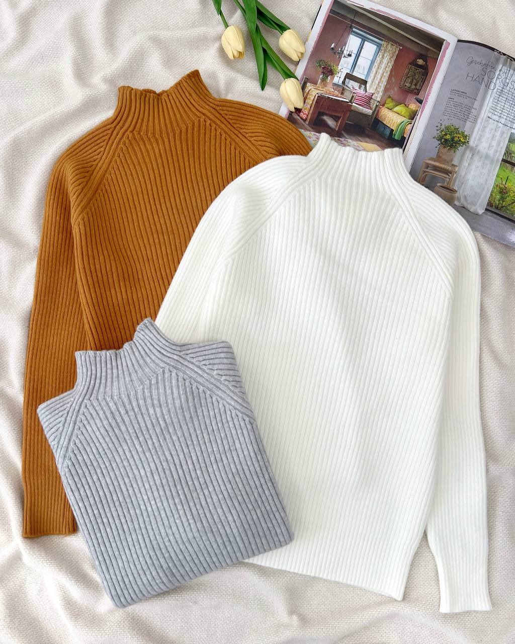 پلیور بافت گرماژ بالا یقه ایستاده کد 5168