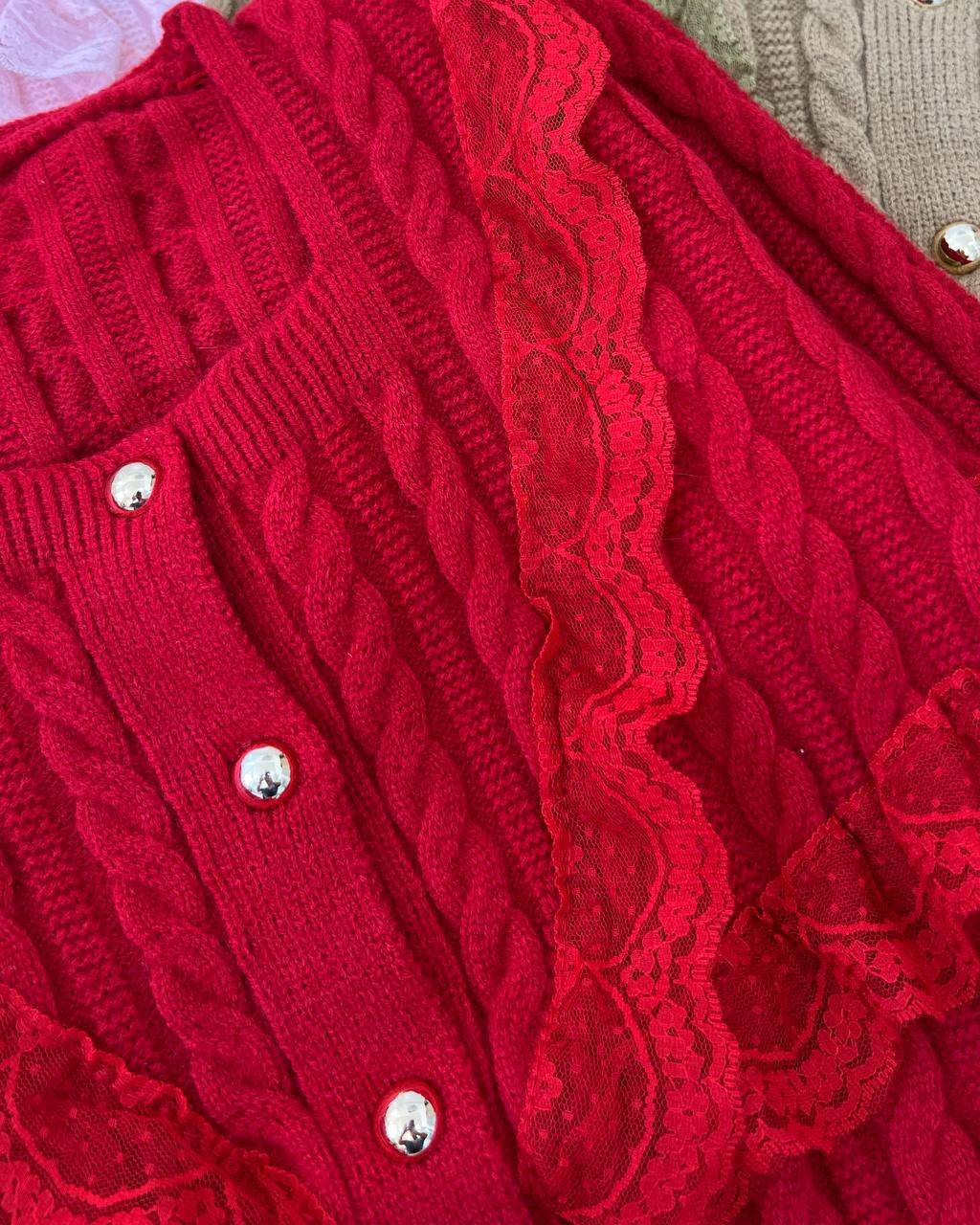 ژاکت بافت گیپوری جلو دکمه کد 5172