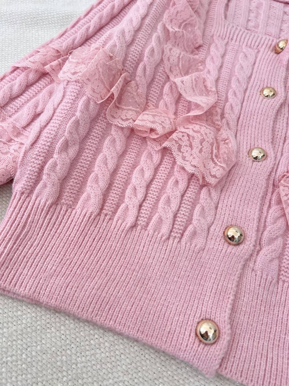 ژاکت بافت گیپوری جلو دکمه کد 5172