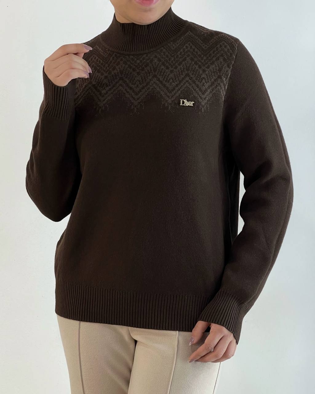 پلیور بافت داخل خز یقه ایستاده کد 5175