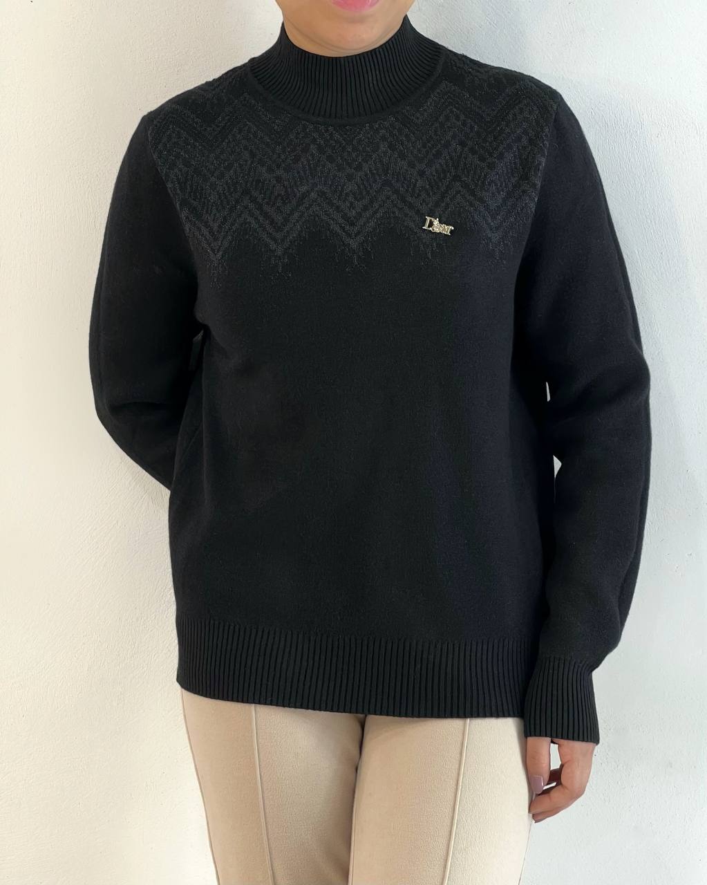 پلیور بافت داخل خز یقه ایستاده کد 5175