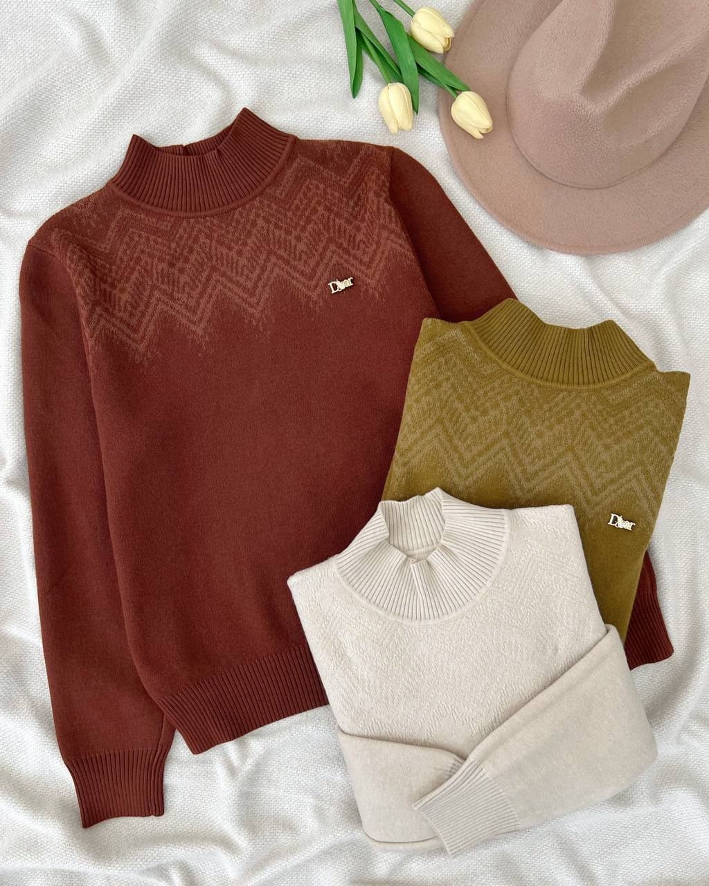 پلیور بافت داخل خز یقه ایستاده کد 5175