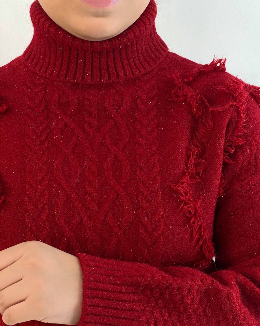 پلیور بافت یقه اسکی گرم بالا کد 5177