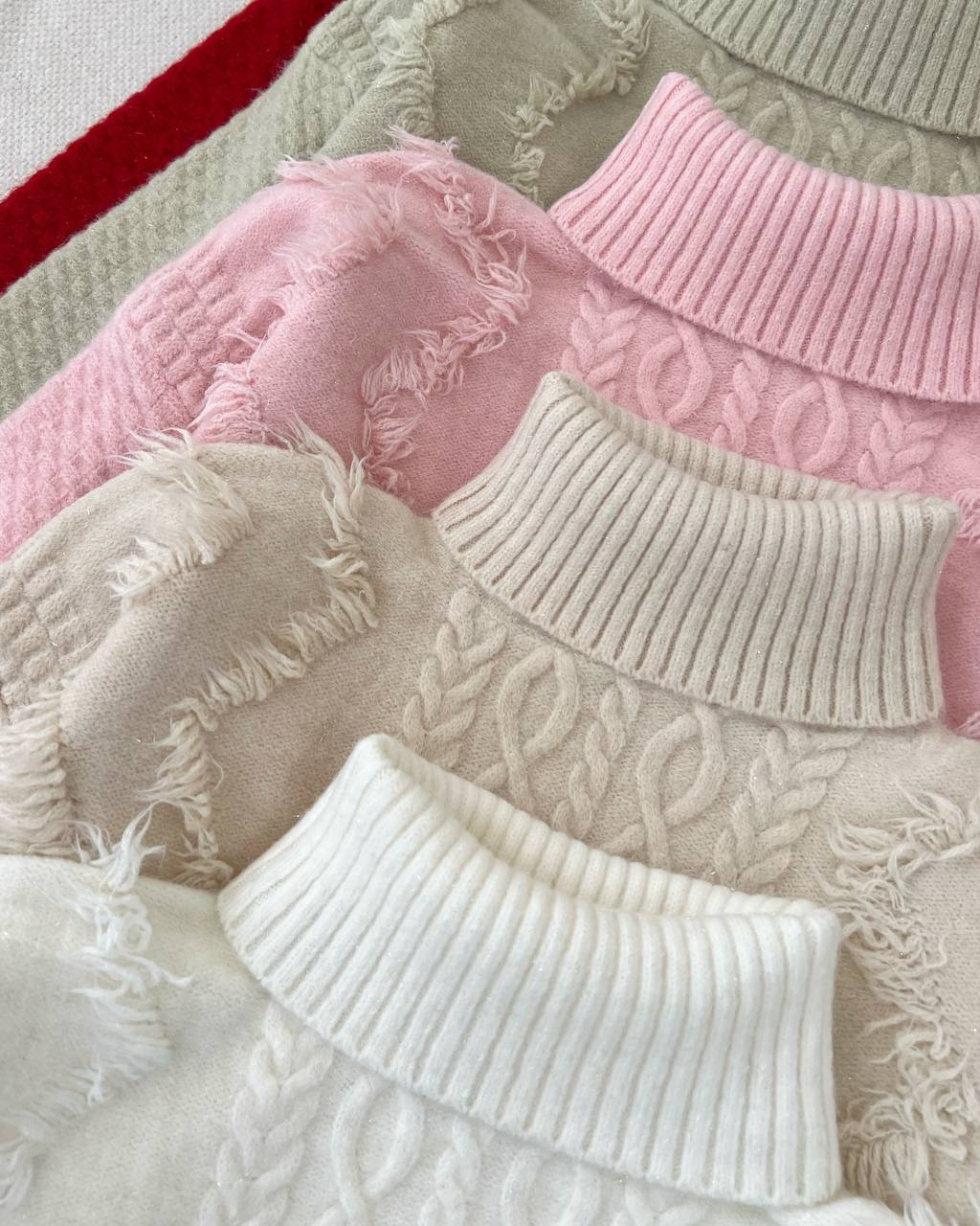 پلیور بافت یقه اسکی گرم بالا کد 5177