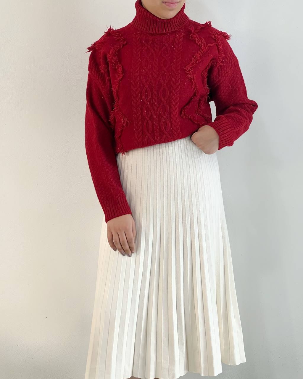 پلیور بافت یقه اسکی گرم بالا کد 5177