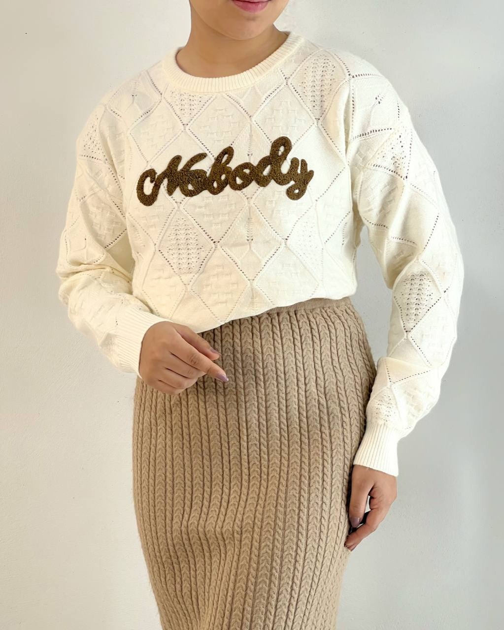 پلیور بافت طرح برجسته کد 5181