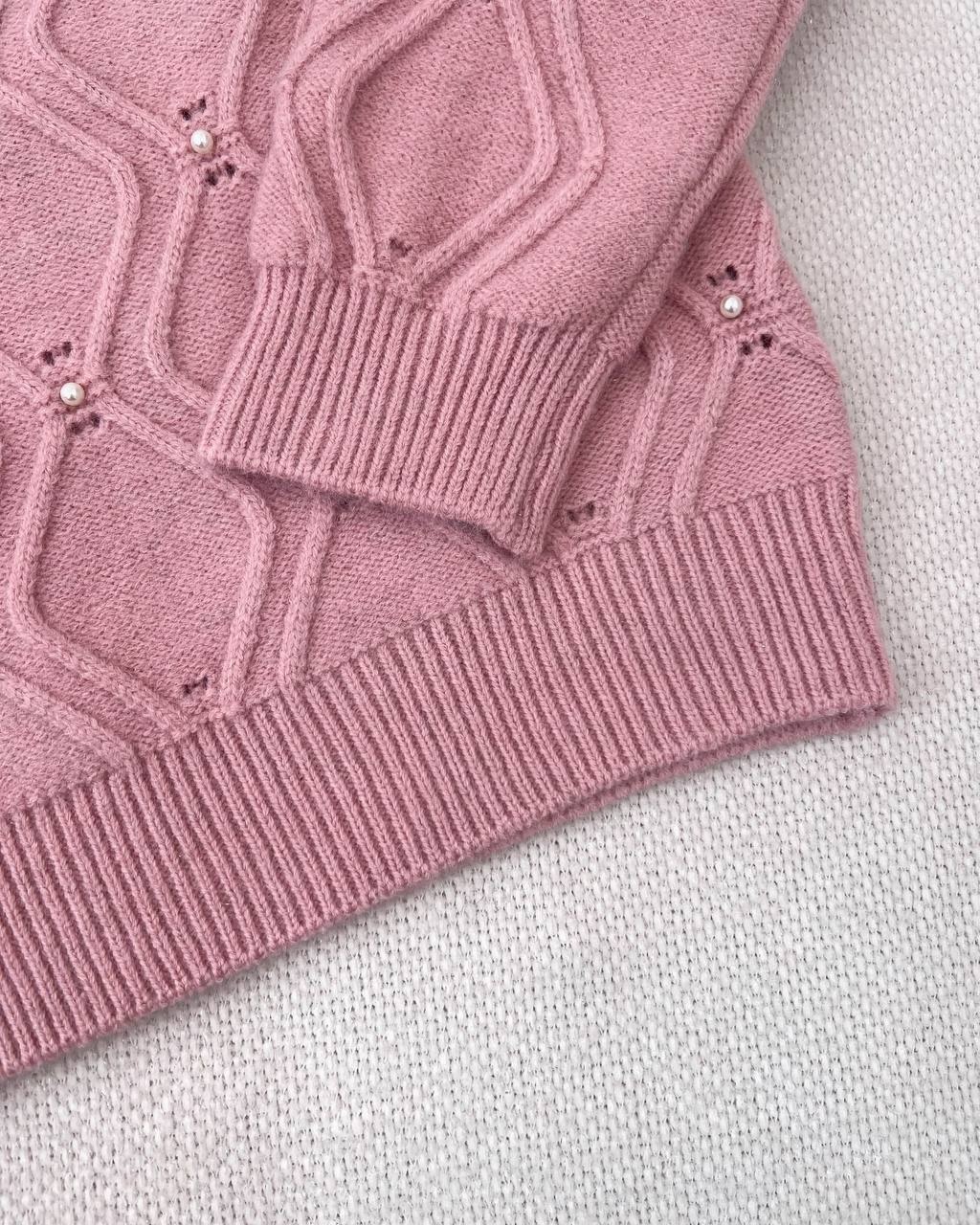 پلیور بافت لوزی مروارید کد 5185