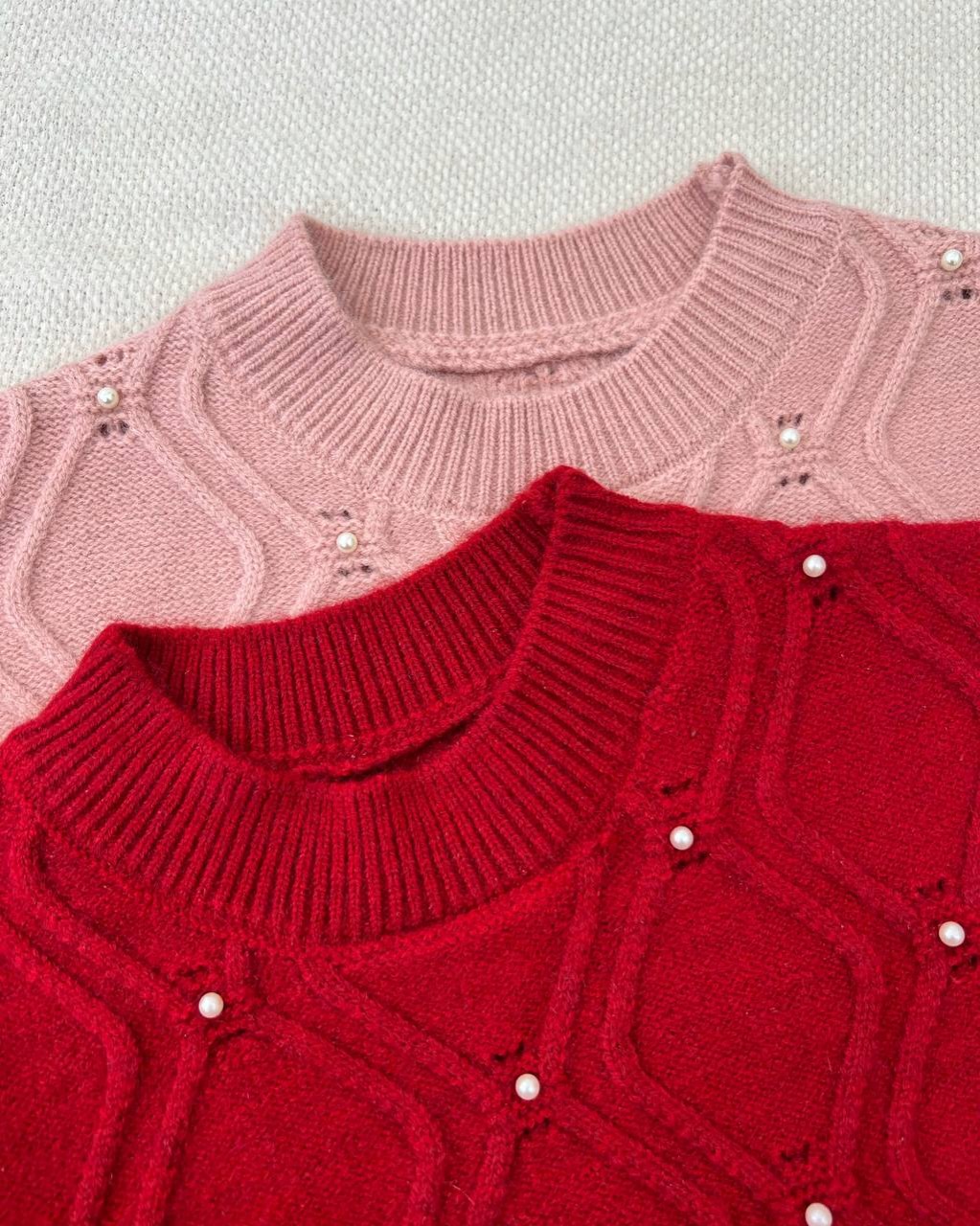 پلیور بافت لوزی مروارید کد 5185