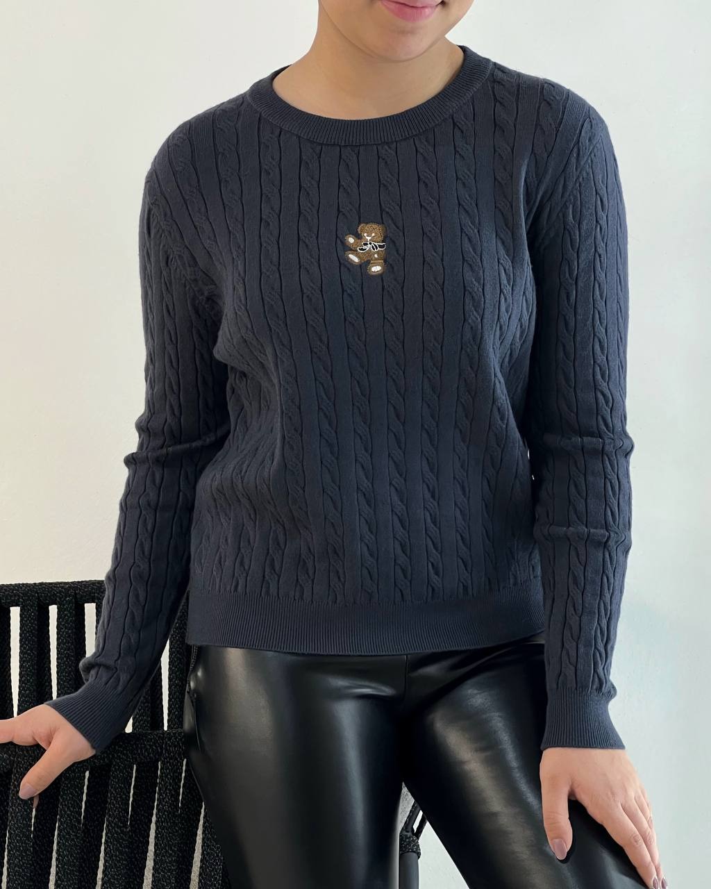 پلیور بافت زنجیری باگلدوزی تدی کد 5186