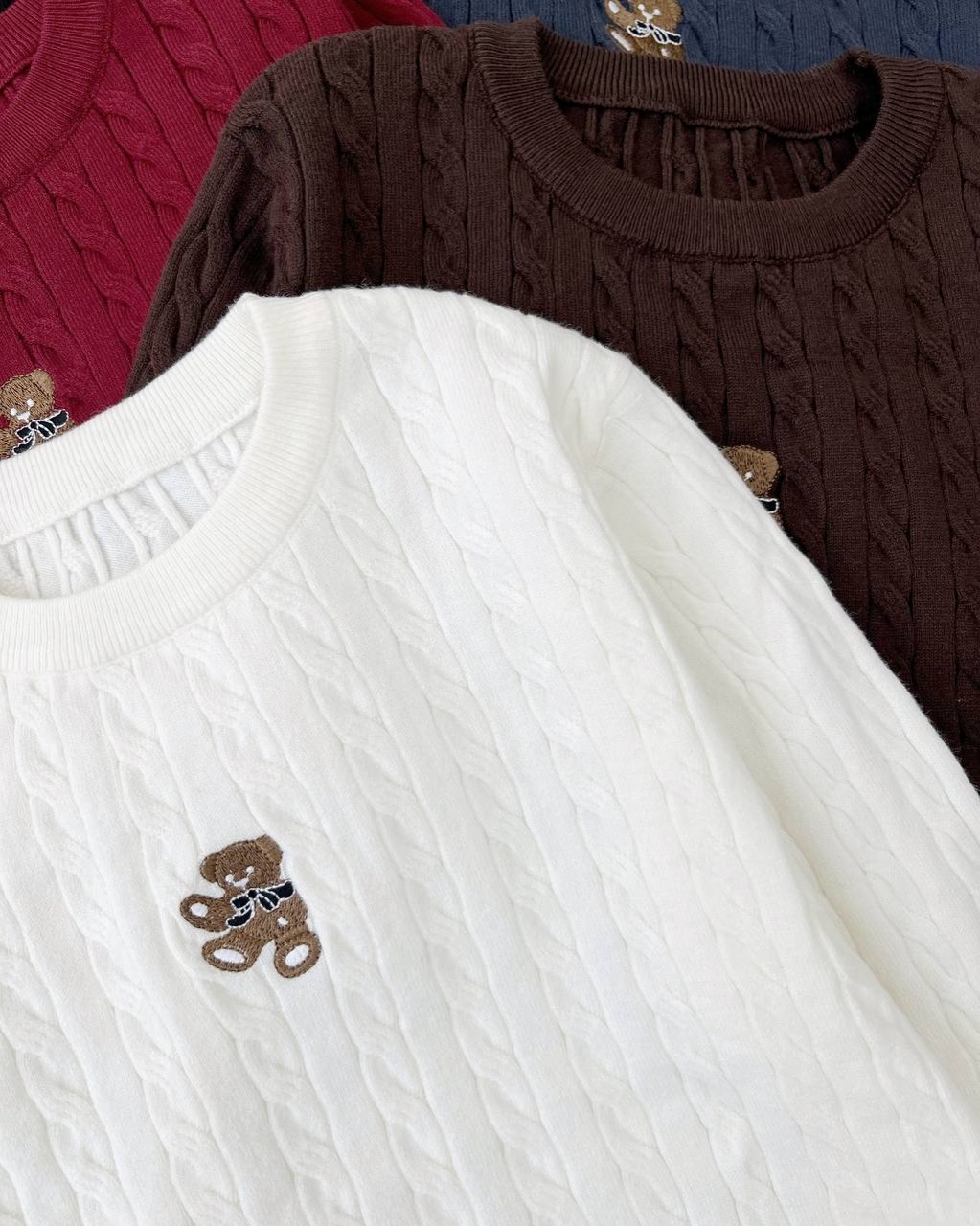 پلیور بافت زنجیری باگلدوزی تدی کد 5186