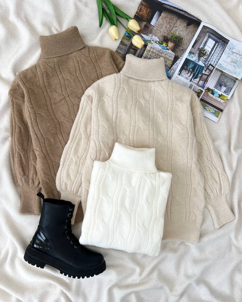 پلیور بافت یقه اسکی 4 رنگ کد 5187