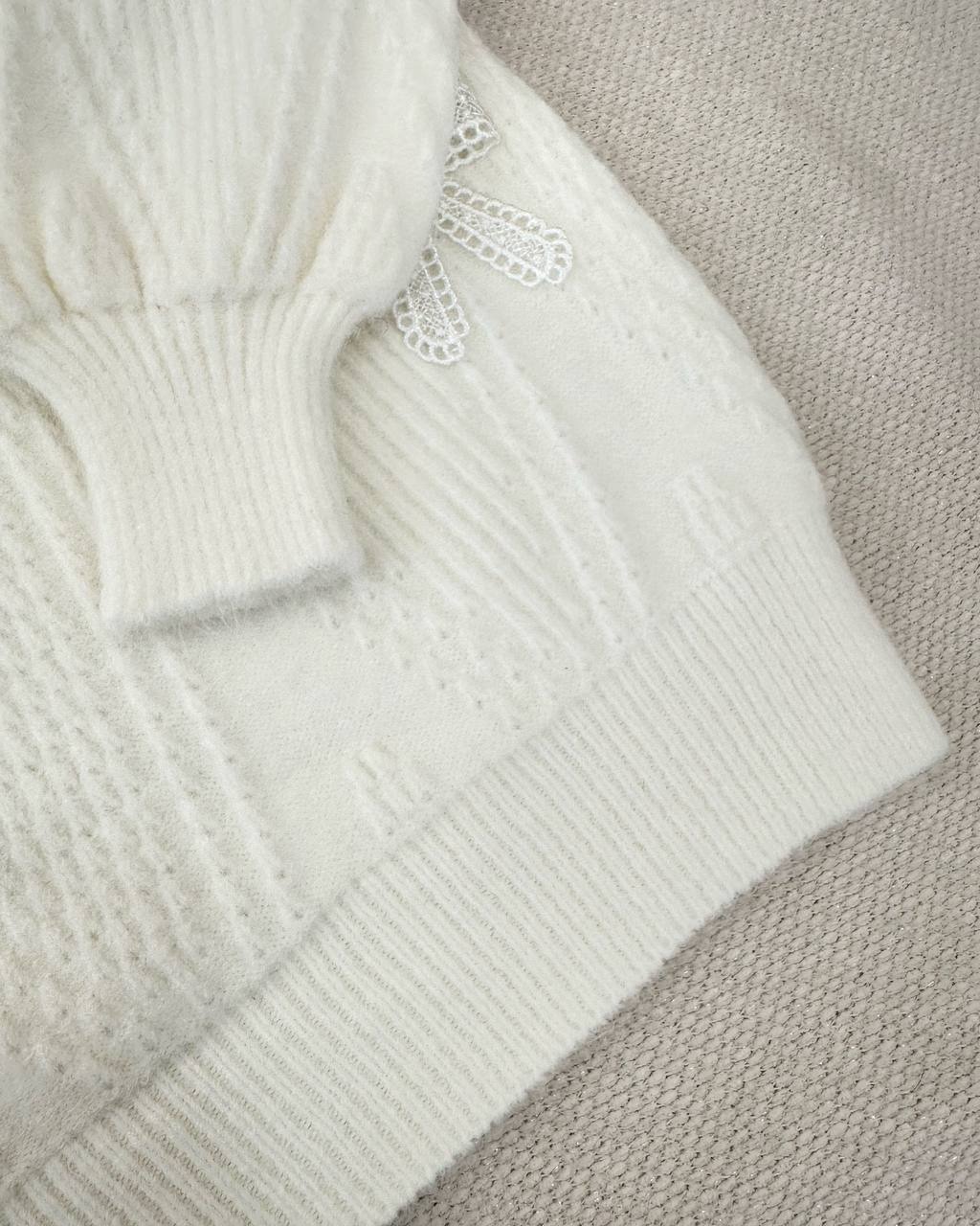 پلیور بافت گل برجسته پاپیون کد 5190