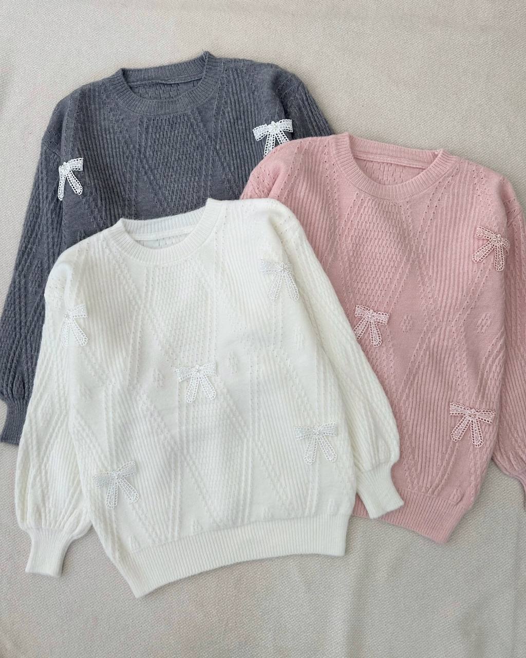 پلیور بافت گل برجسته پاپیون کد 5190