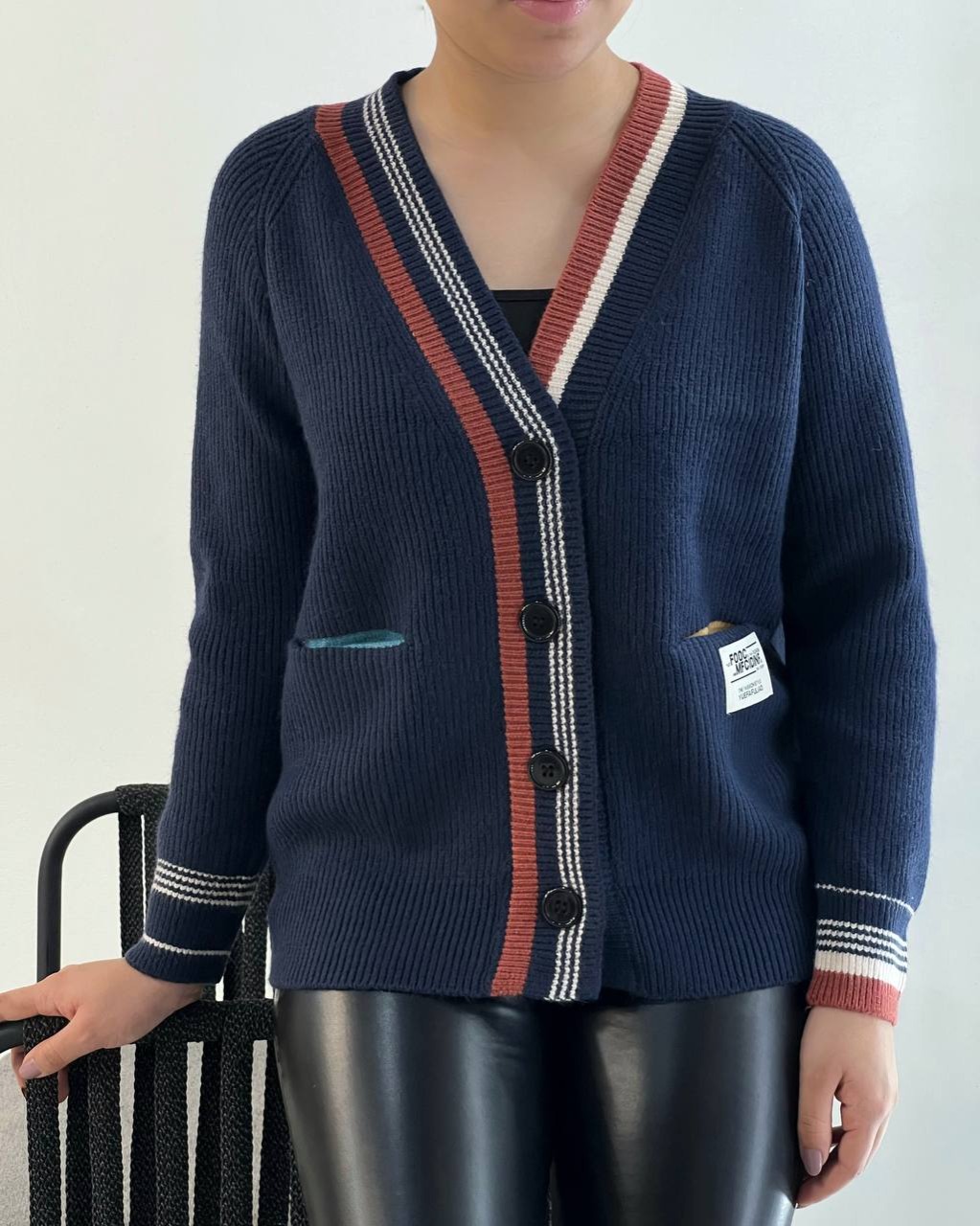 ژاکت بافت چهاررنگ گرم بالا کد 5191