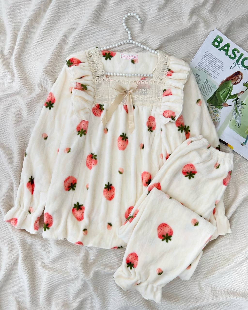 ست بلوز و شلوار تدی توت فرنگی کد 5193