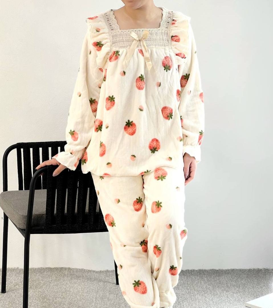 ست بلوز و شلوار تدی توت فرنگی کد 5193