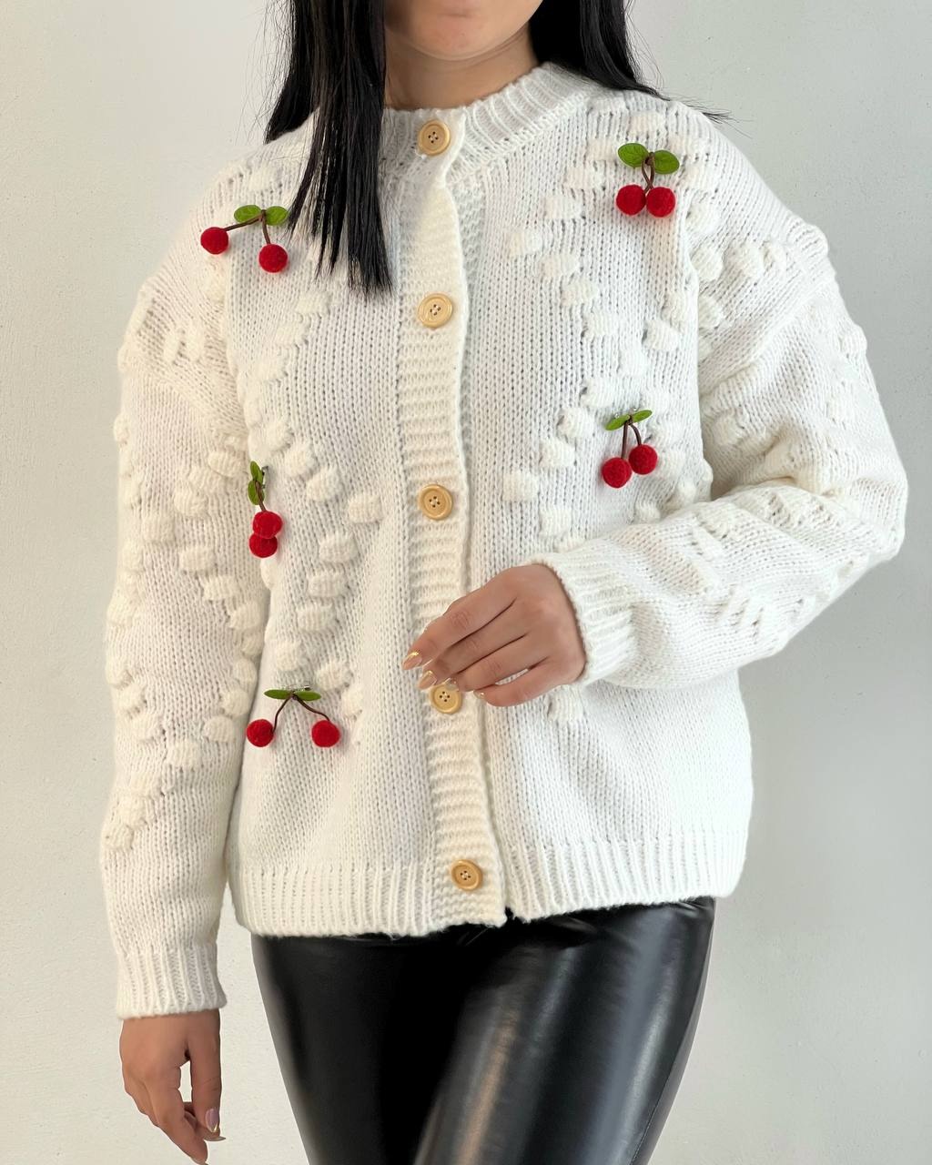 ژاکت بافت آلبالو کد 5128