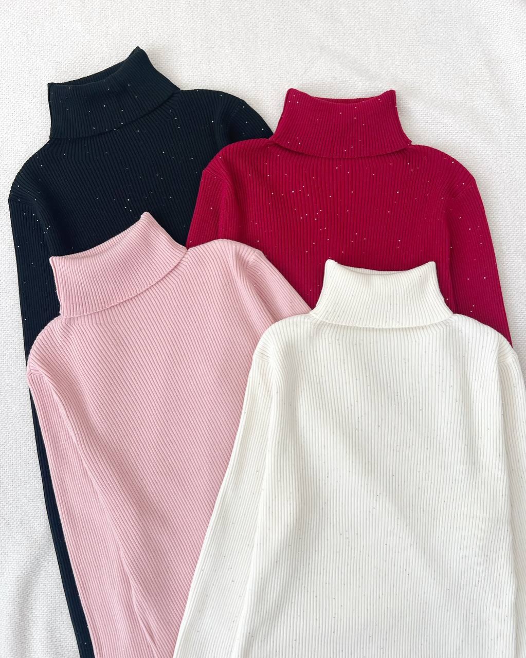 پلیور بافت یقه اسکی شاین دار کد 5204