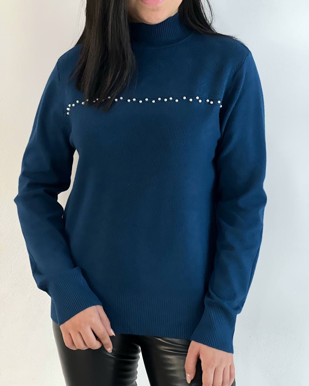 پلیور بافت سینه کارشده مروارید کد5213
