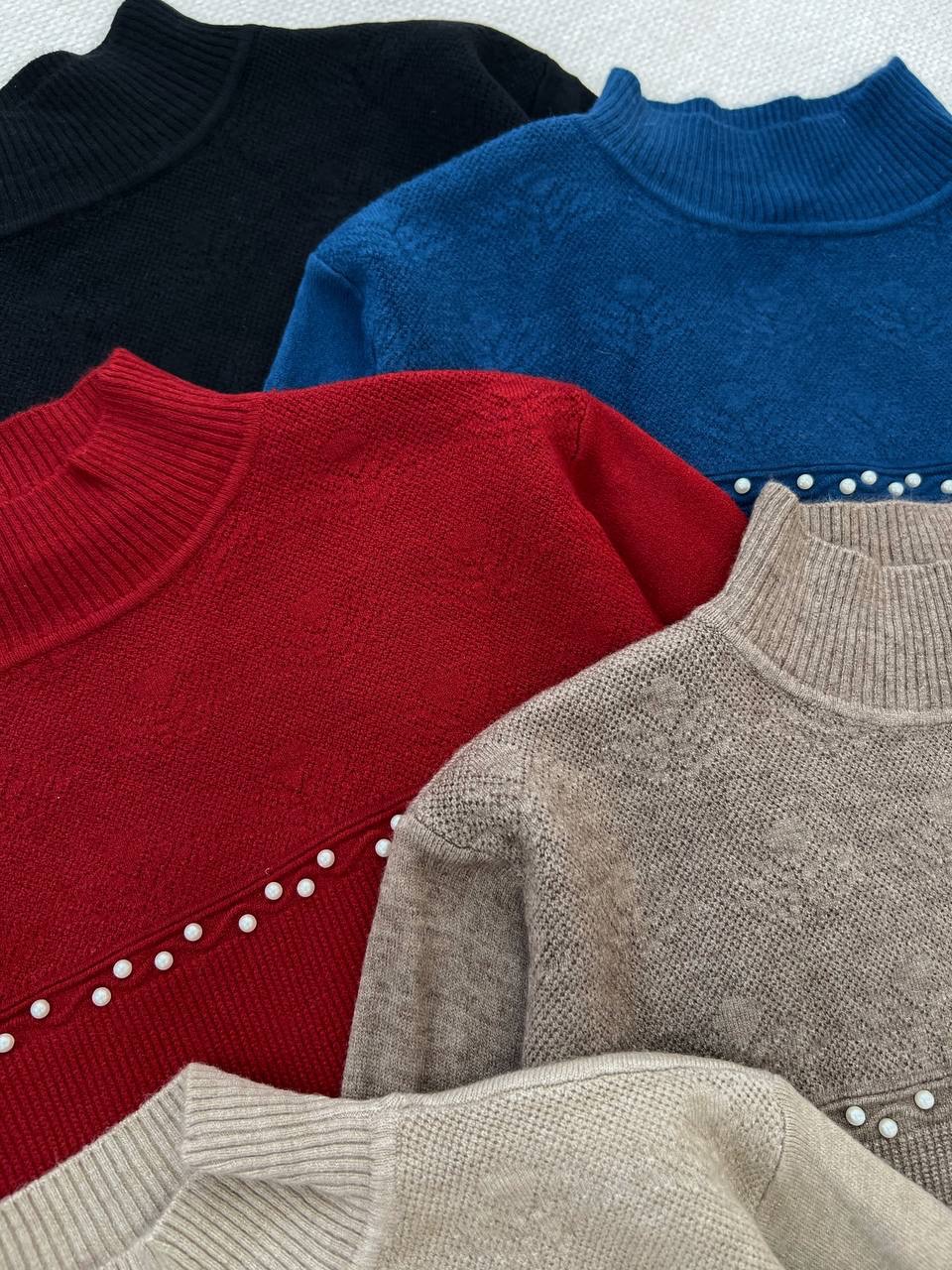 پلیور بافت سینه کارشده مروارید کد5213