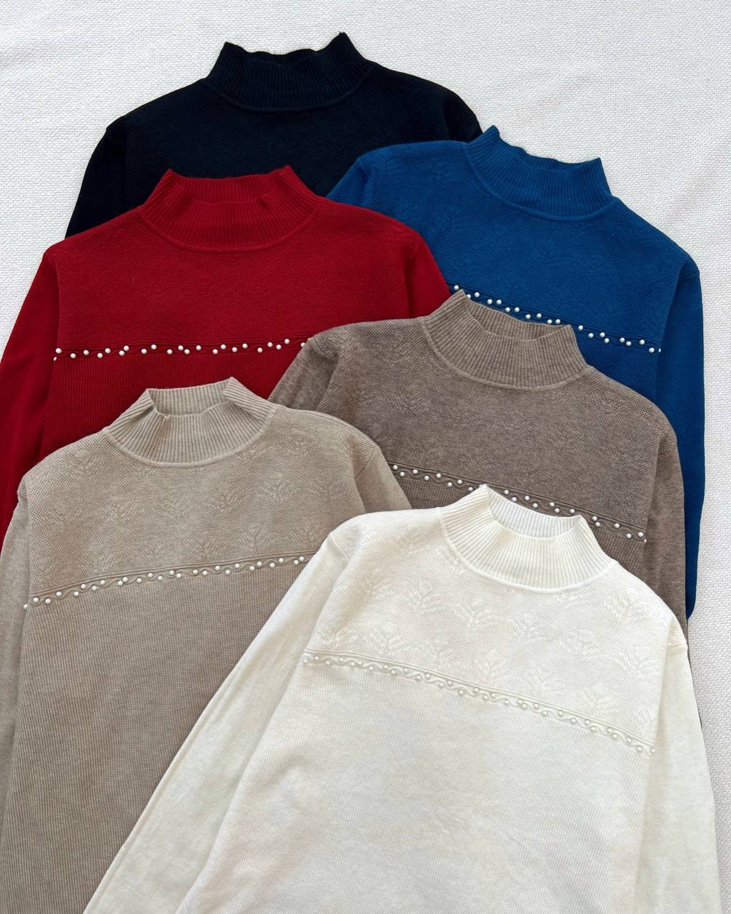 پلیور بافت سینه کارشده مروارید کد5213