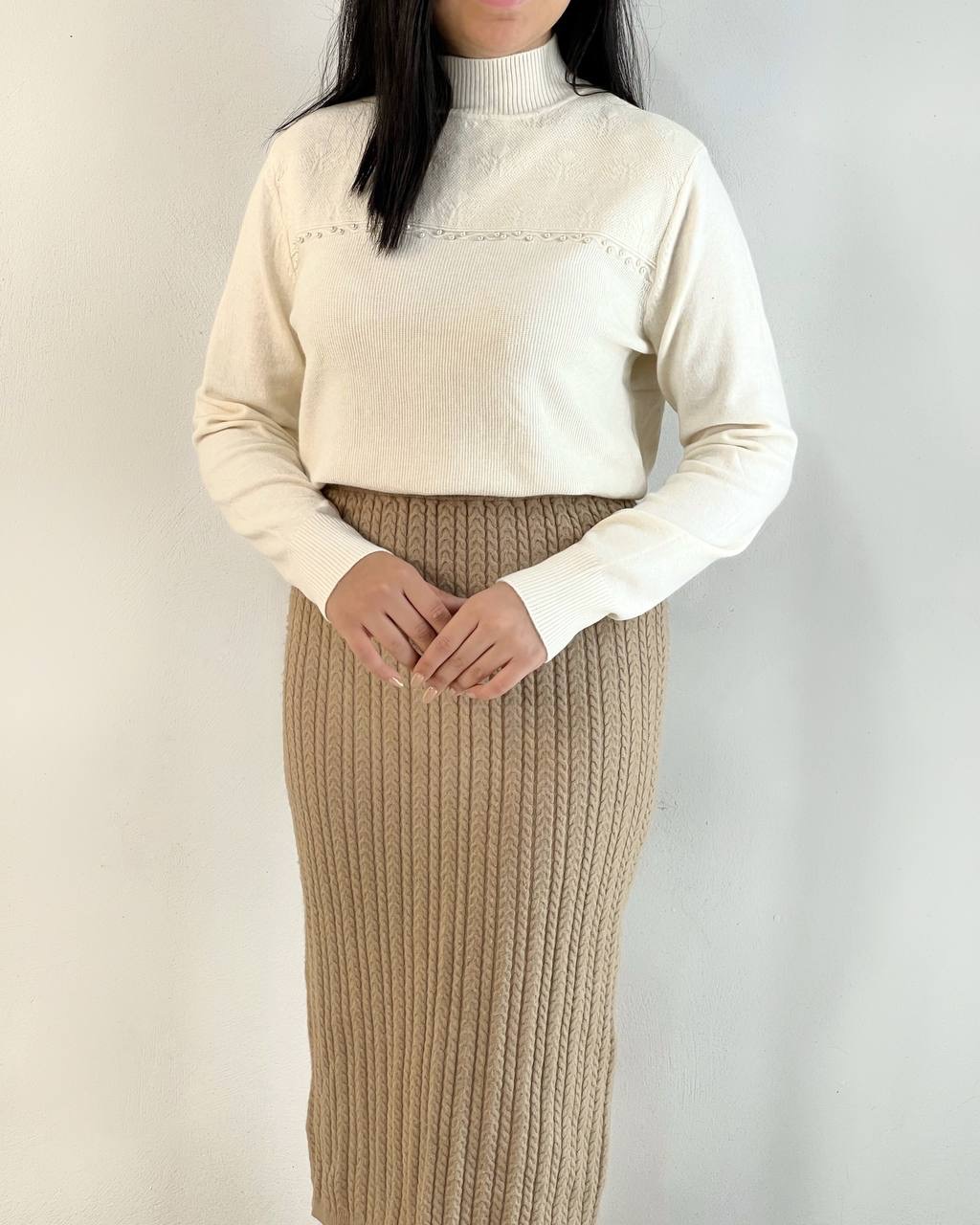 پلیور بافت سینه کارشده مروارید کد5213