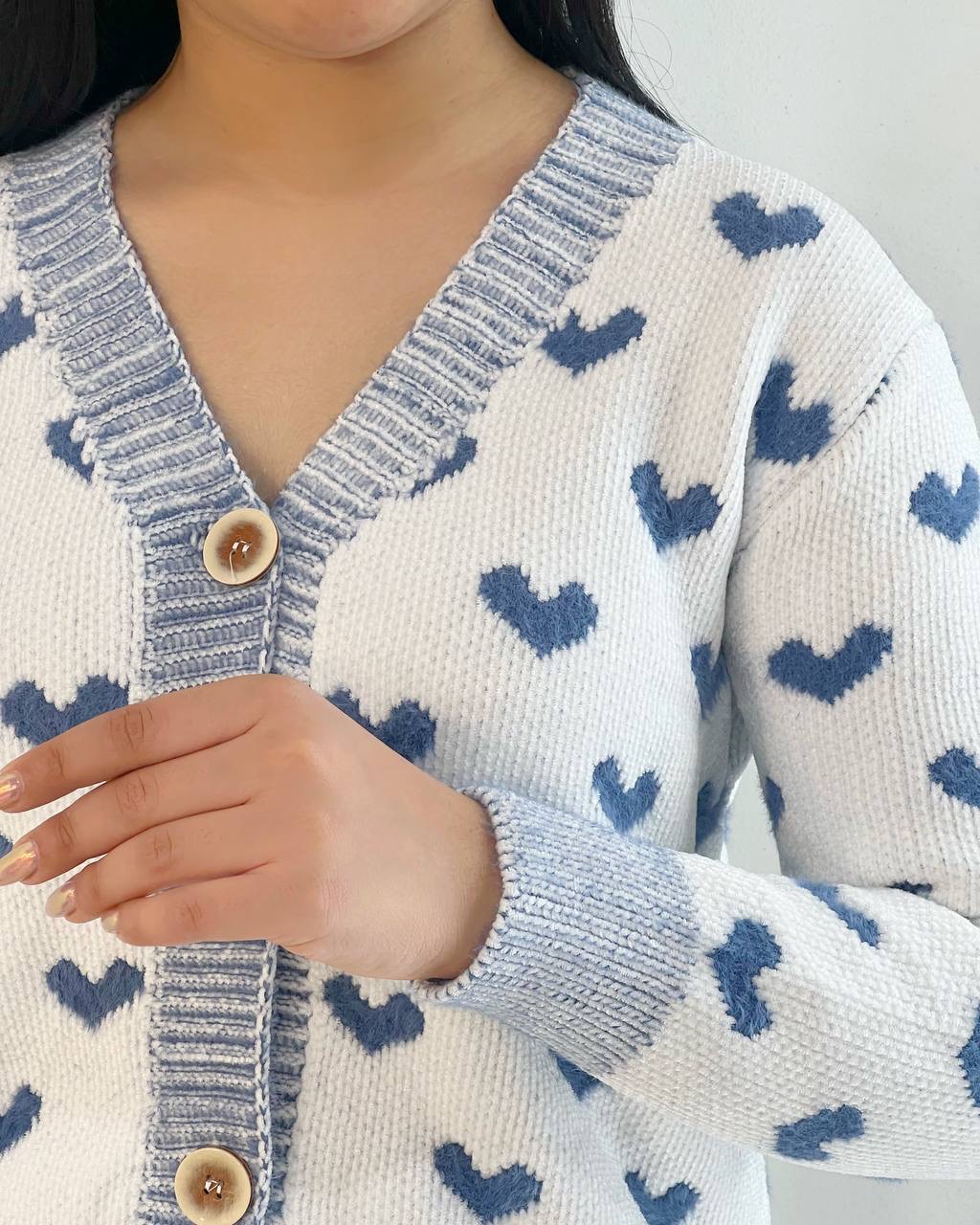 ژاکت بافت موهر قلب کد 5214