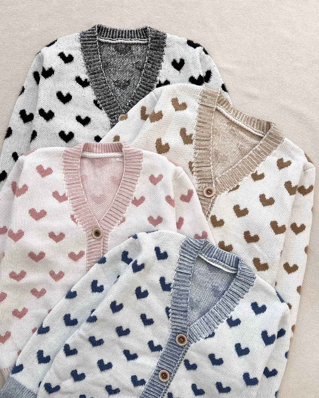 ژاکت بافت موهر قلب کد 5214
