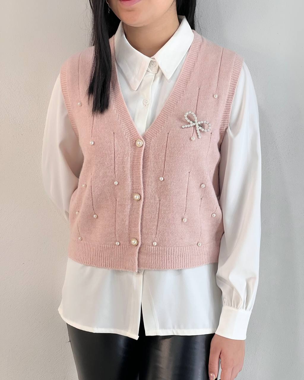 جلیقه بافت سنجاق پاپیون کد5220