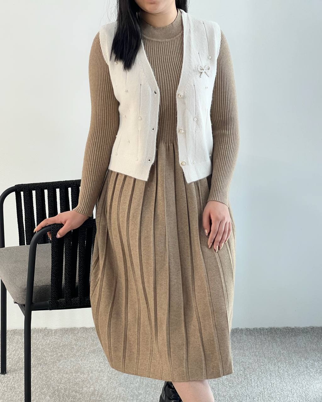 جلیقه بافت سنجاق پاپیون کد5220