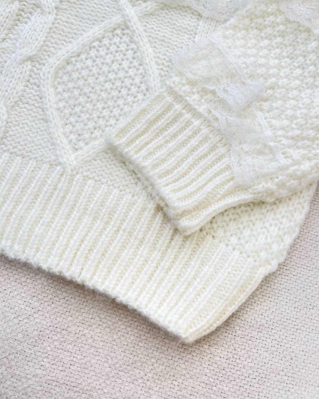 پلیور بافت سرشانه توری گرماژ بالا کد 5225