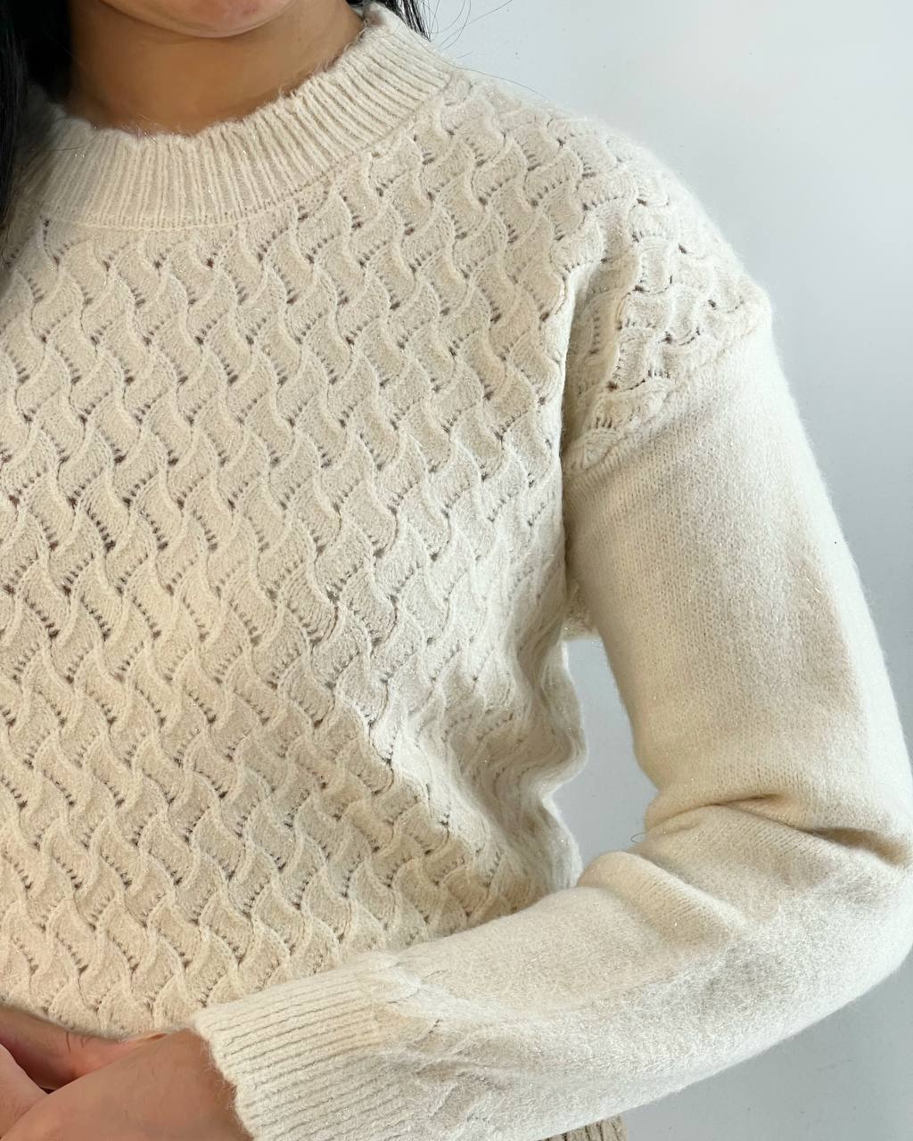 پلیور بافت لمه دار گرماژ بالا کد 5226