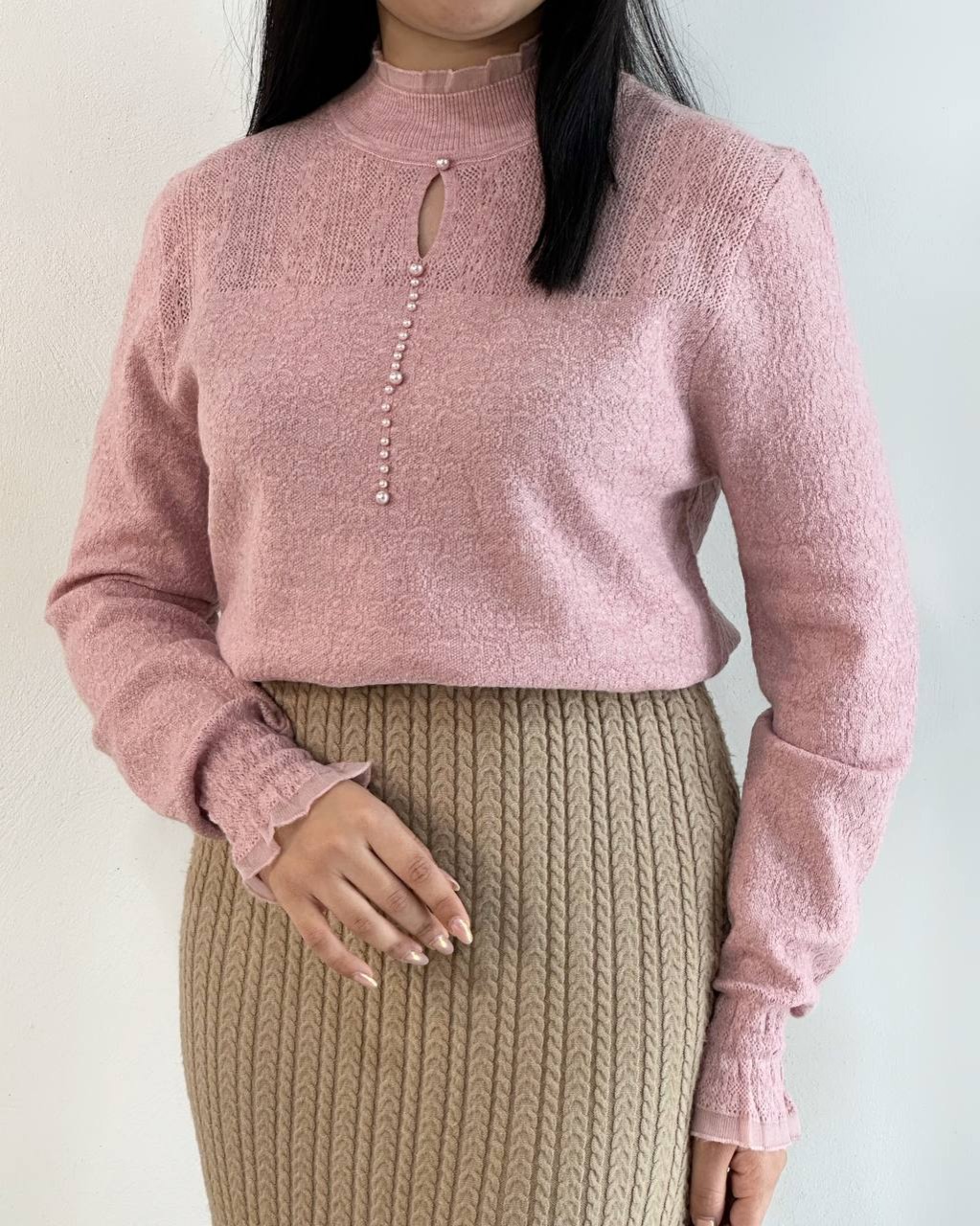 پلیور بافت طرح برجسته 4 رنگ مدل 2 کد 5229