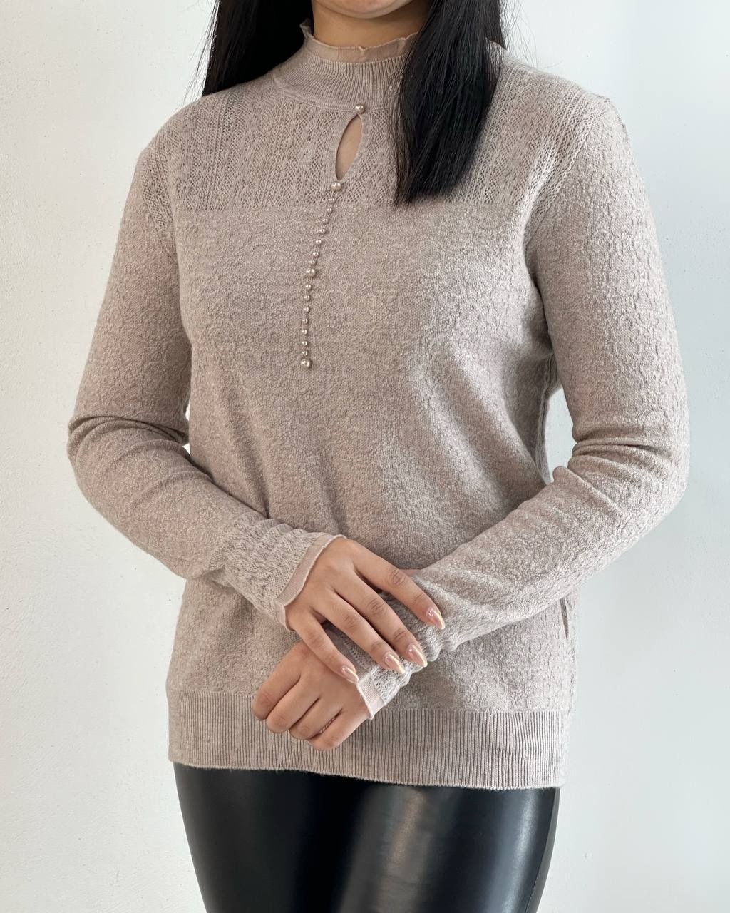 پلیور بافت طرح برجسته 4 رنگ مدل 2 کد 5229