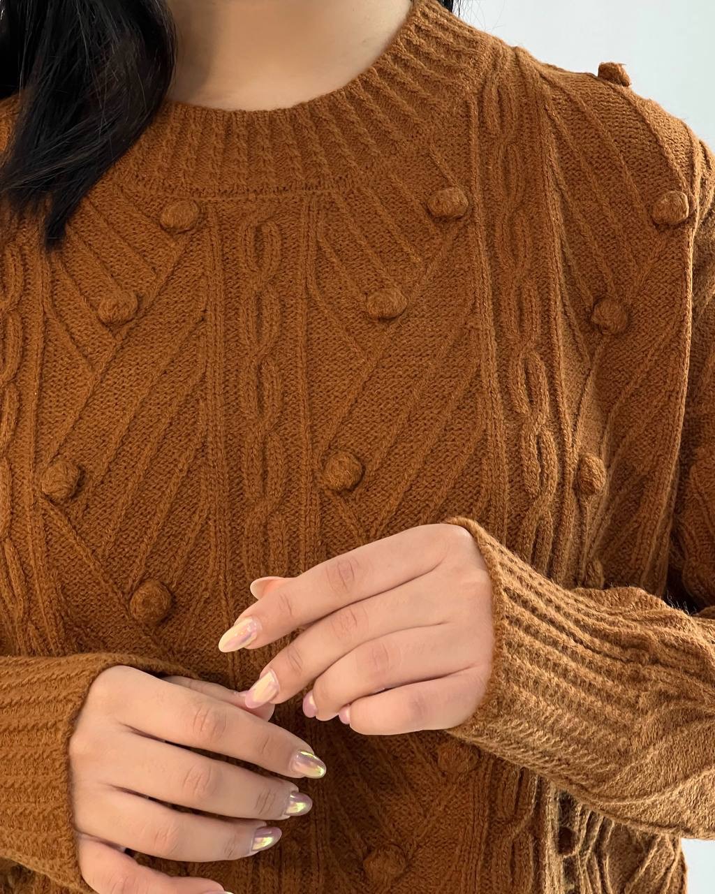 پلیور بافت لش طرح برجسته کد 5230