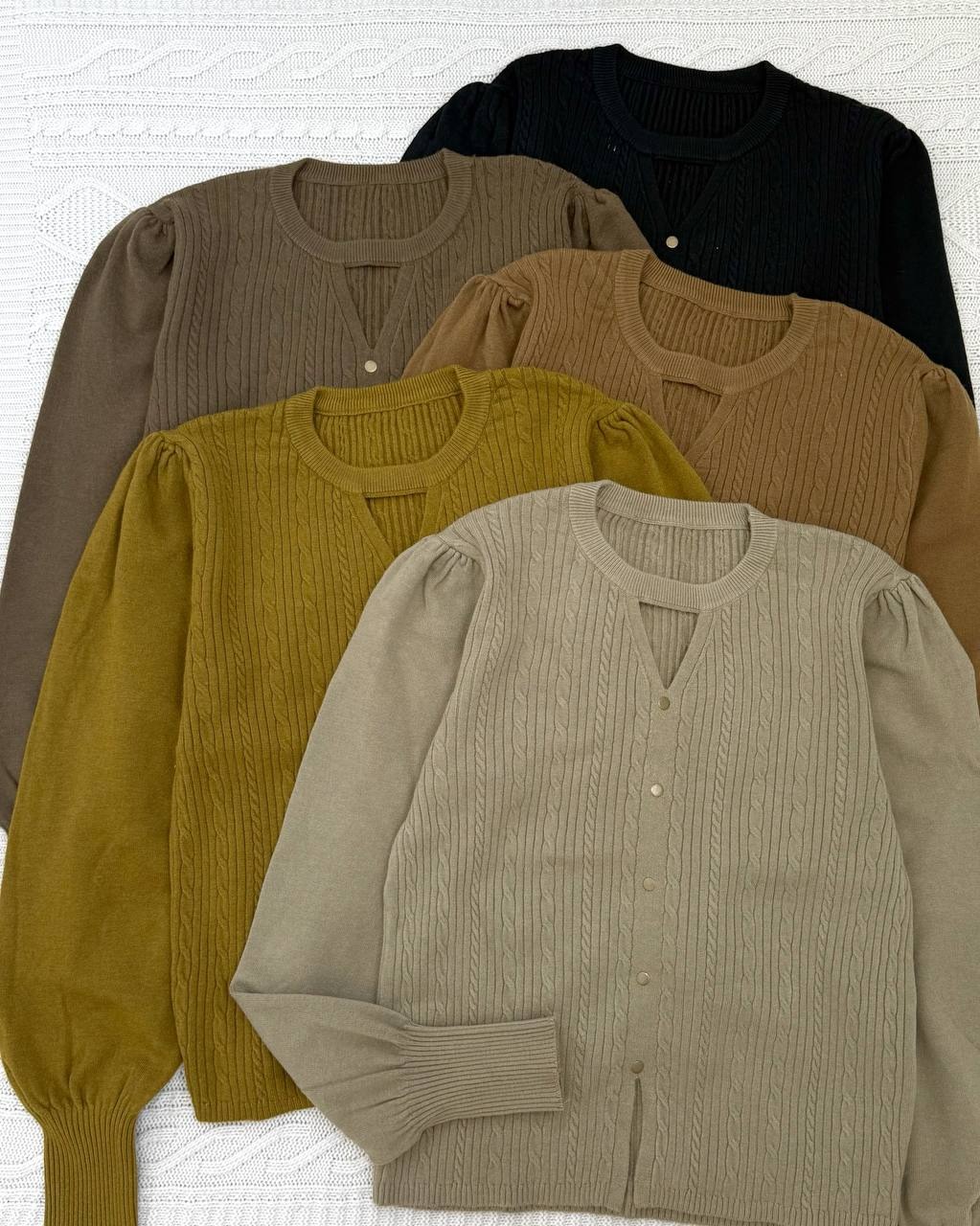 پلیور بافت زنجیری آستین مچی کد 5234