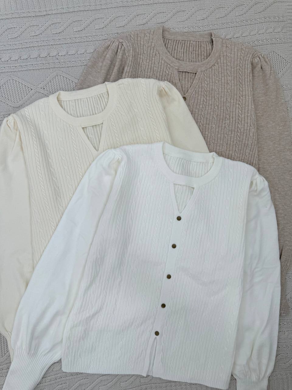 پلیور بافت زنجیری آستین مچی کد 5234