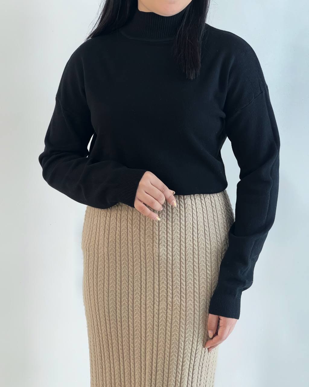 پلیور بافت یقه ایستاده قواره دار کد 5241