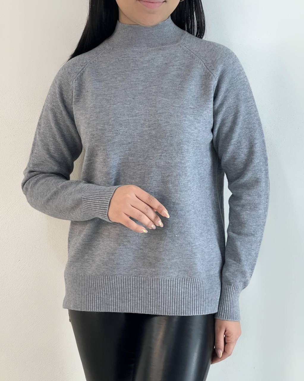 پلیور بافت یقه ایستاده ساده کد 5254