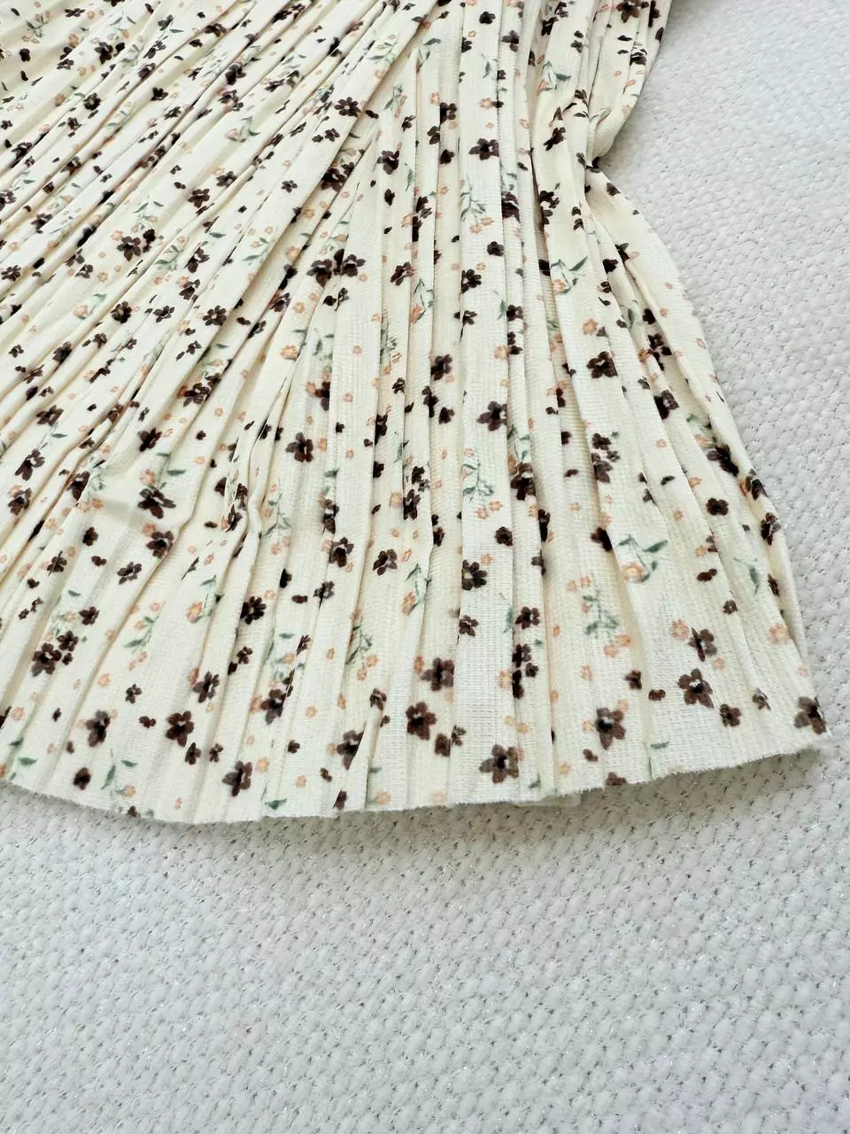 دامن مخمل پلیسه گل ریز کد 5274