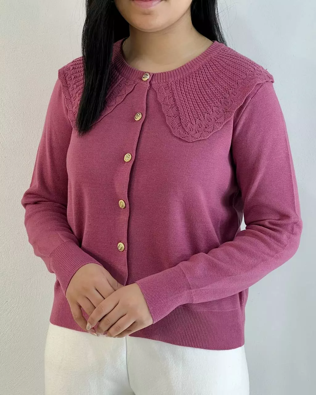 ژاکت بافت یقه ب ب عروسکی کد 5278