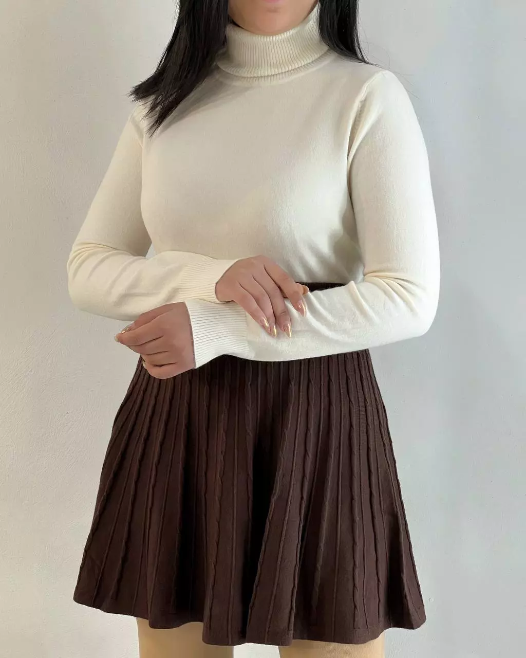 پلیور بافت یقه اسکی ساده سه 3 رنگ کد 5293