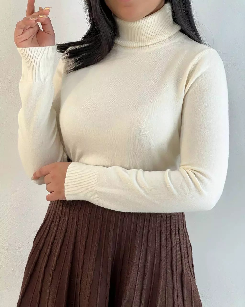 پلیور بافت یقه اسکی ساده سه 3 رنگ کد 5293