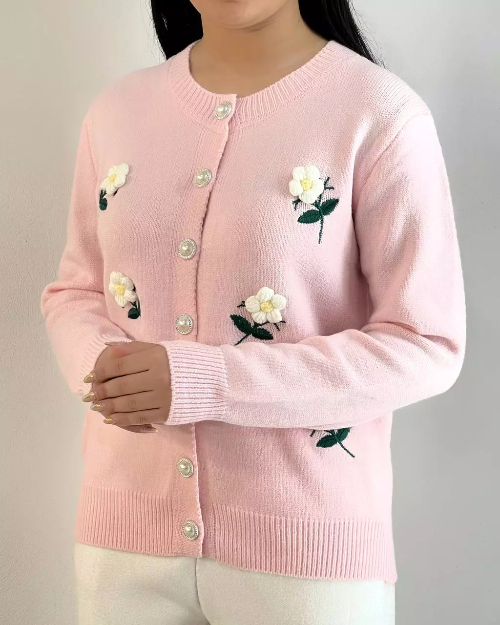 ژاکت بافت گل برجسته کد 5298